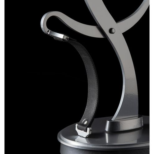 Pression 24.5 inch 4.3 watt Sterling Table Lamp Portable Light in Leather Black, Crackle