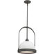 Atlas 1 Light 13.9 inch Natural Iron and White Pendant Ceiling Light in Natural Iron/White, Small