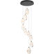 Chrysalis 9 Light 20.5 inch Black Pendant Ceiling Light in White Crystal, Standard