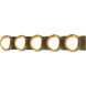 Brooklyn 5 Light 38 inch Modern Brass and Modern Brass Straight Bath Sconce Wall Light, Straight