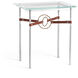 Equus 25.1 X 22 inch Sterling and Soft Gold Side Table in Leather British Brown, Sterling/Soft Gold