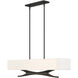 Moreau 4 Light 42 inch Black Pendant Ceiling Light in Natural Anna