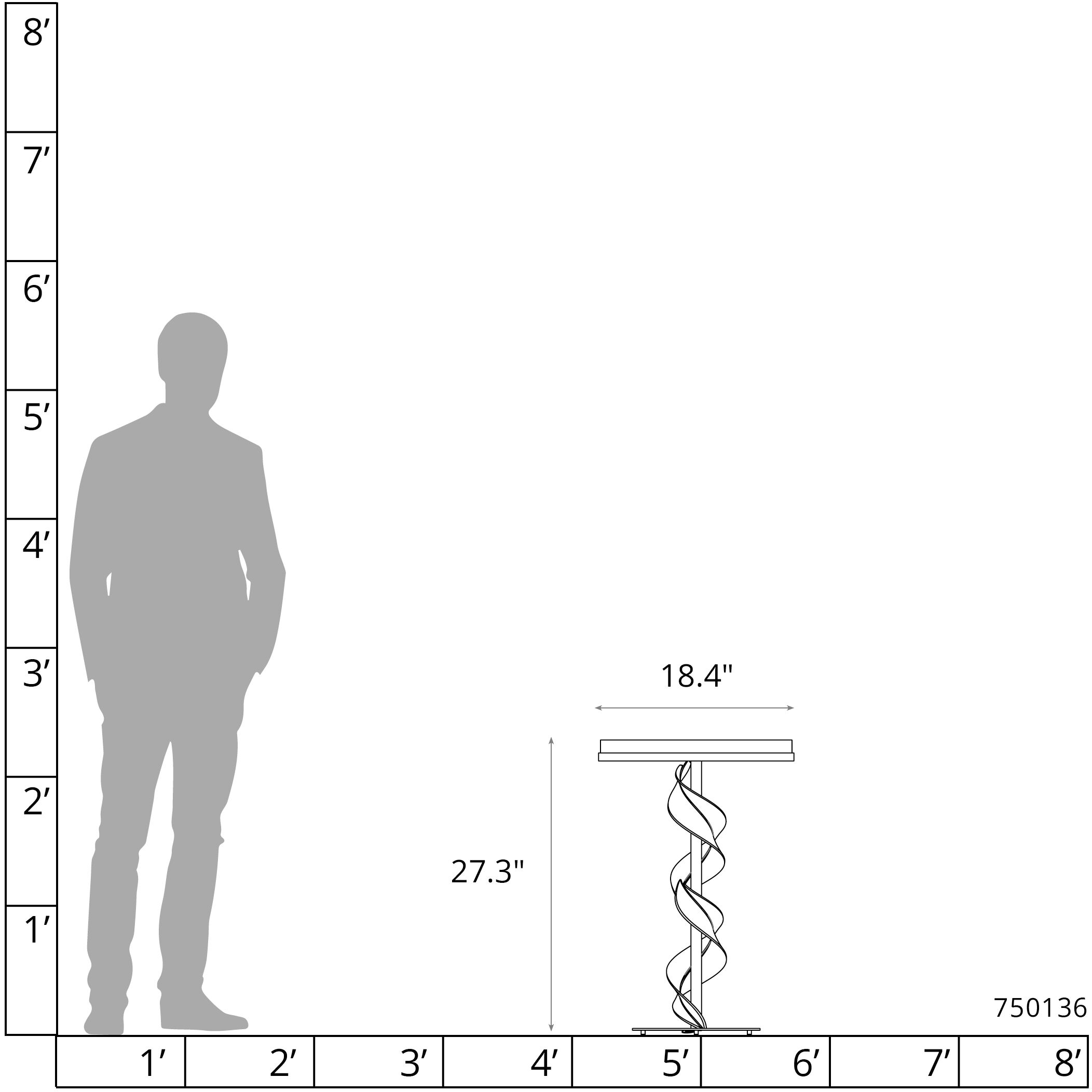 Folio 18.4 inch Sterling Accent Table in Maple Espresso, Wood Top
