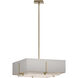 Exos 4 Light 20.6 inch Modern Brass Pendant Ceiling Light in Natural Anna/Flax