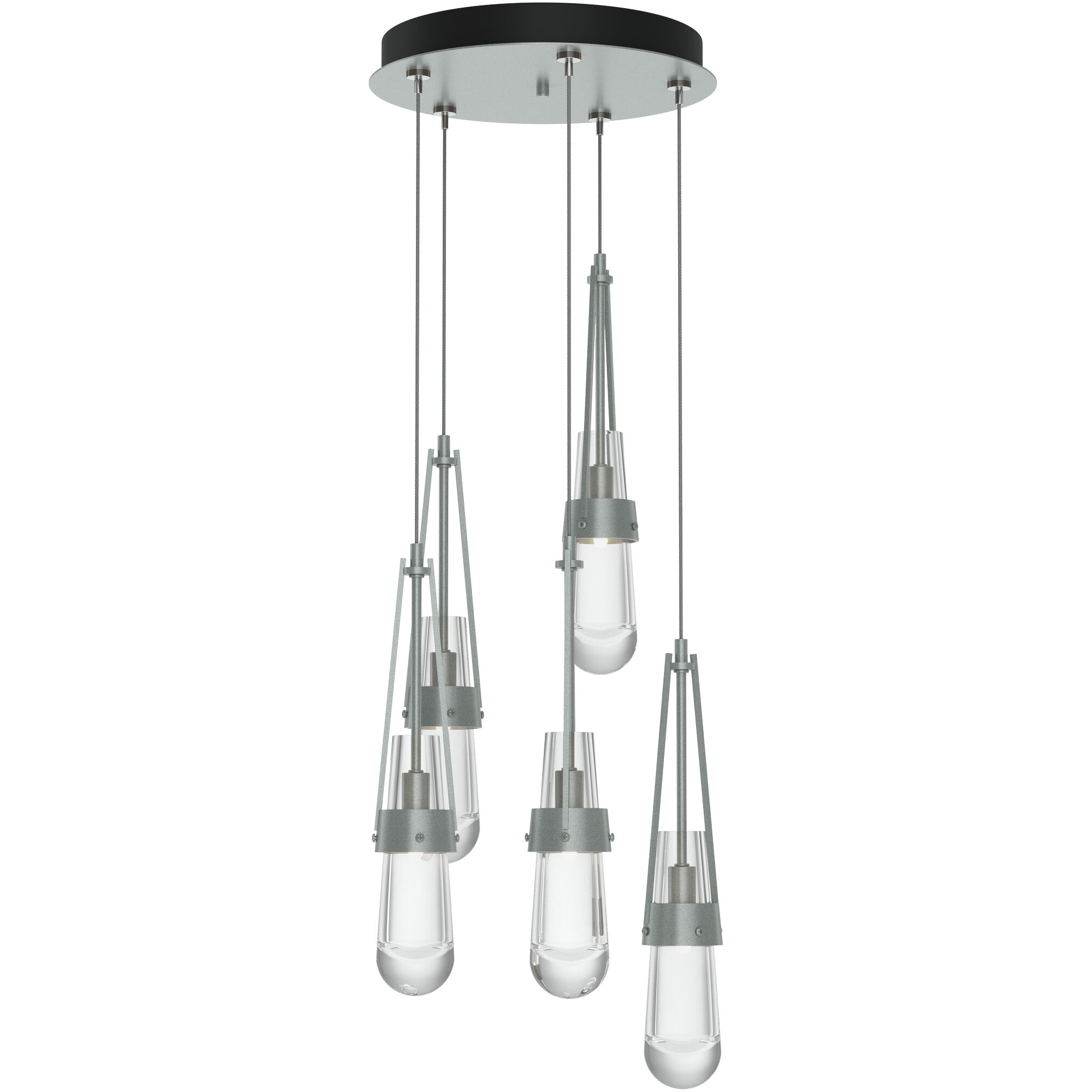 Link 5 Light 13 inch Vintage Platinum Mini Pendant Ceiling Light
