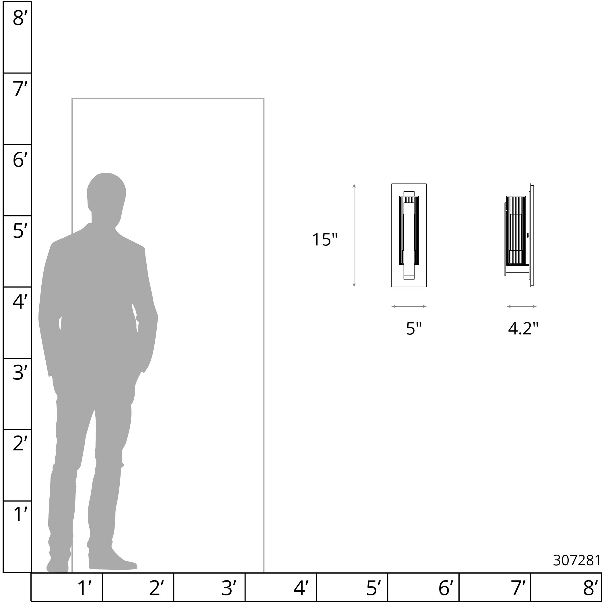 Vertical Bar 1 Light 15 inch Coastal Black Outdoor Sconce, Small