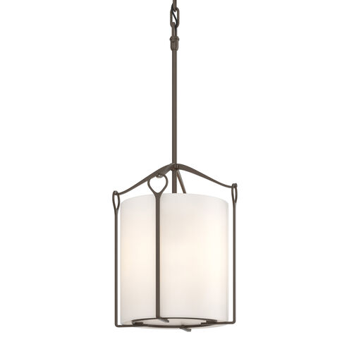 Hubbardton Forge Bow 1 Light 9.8 inch Bronze Mini Pendant Ceiling Light in Opal, Tall 104060-1003 - Open Box