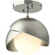 Brooklyn 1 Light 6 inch Sterling and Sterling Semi-Flush Ceiling Light