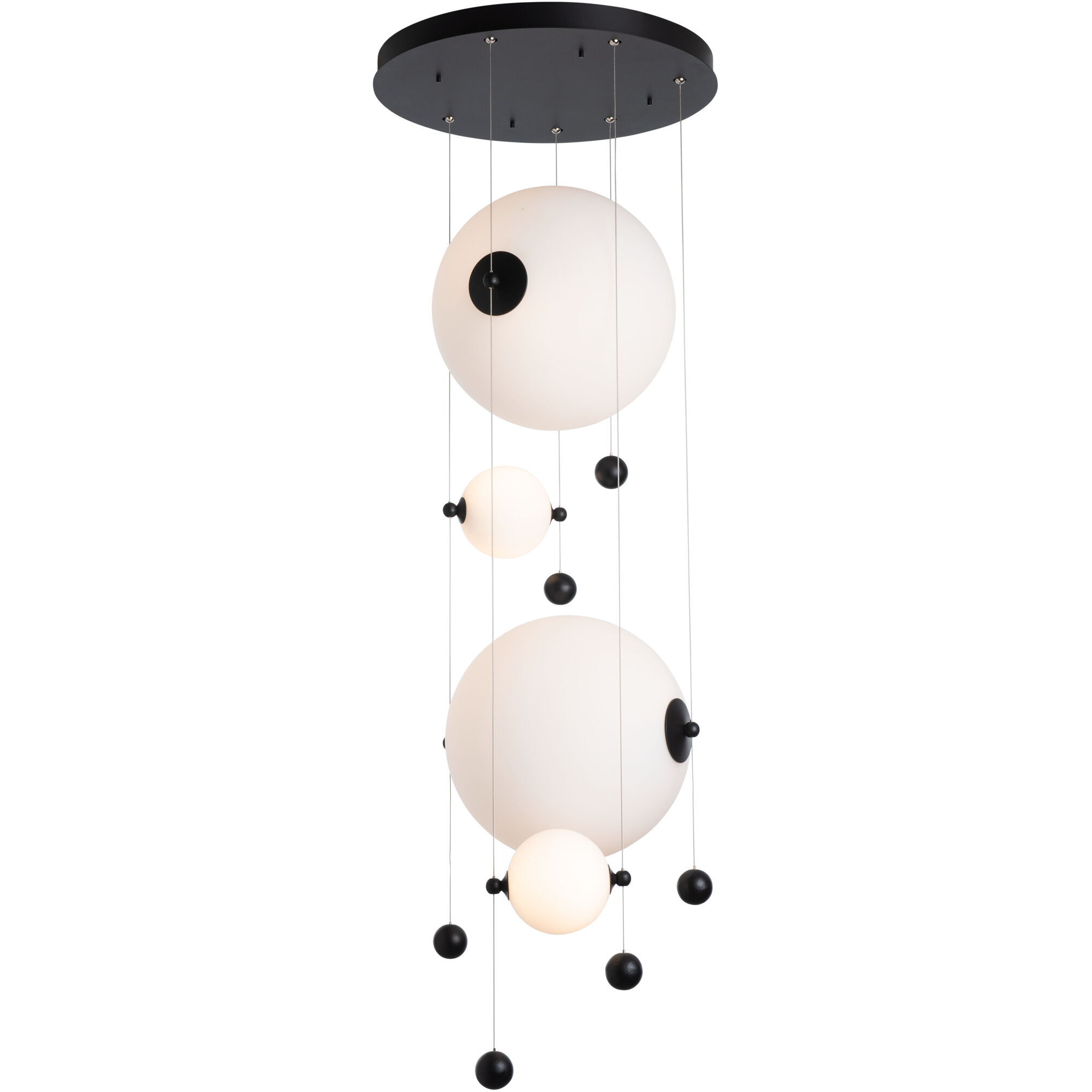 Abacus LED 19.8 inch Black Pendant Ceiling Light, Round - Open Box