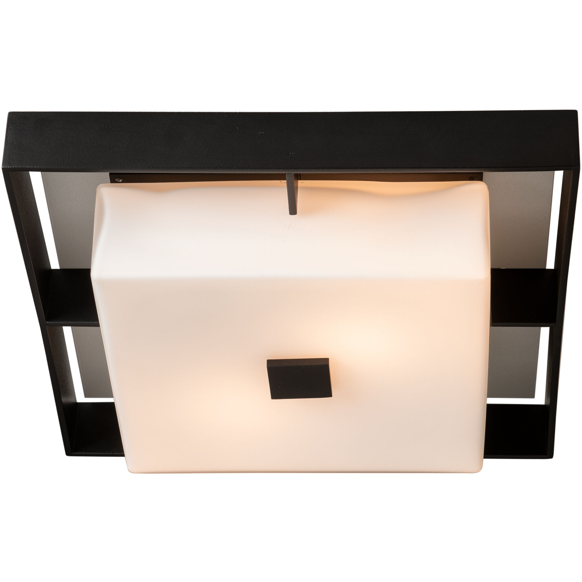 Shadow Box 2 Light 12 inch Coastal Black and Coastal Burnished Steel Outdoor Flush Mount in Coastal Black/Coastal Burnished Steel, Small