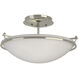Plain 2 Light 14.5 inch Sterling Semi-Flush Ceiling Light in Opal, Small