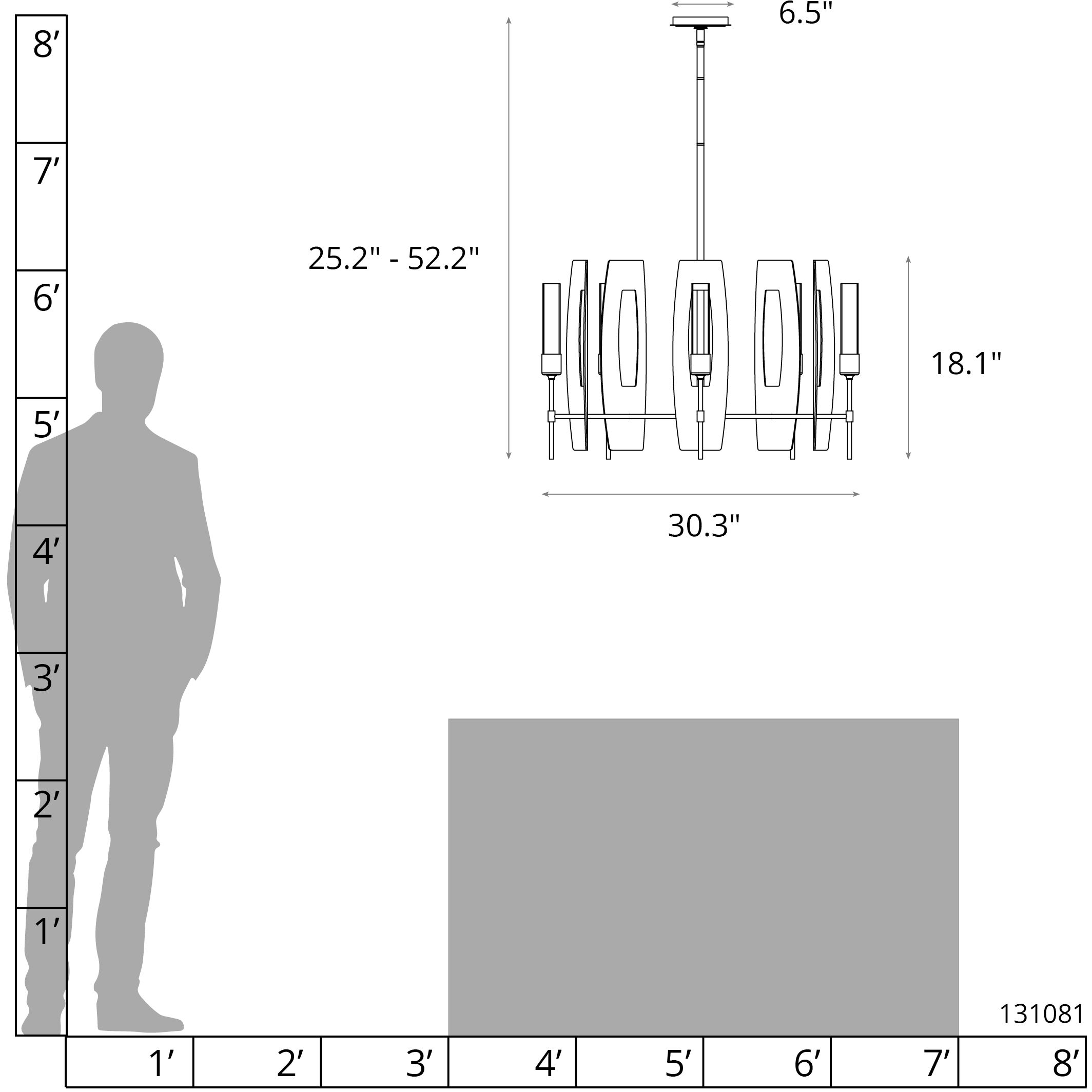 Passage 5 Light 30.3 inch Dark Smoke Circular Pendant Ceiling Light in Clear