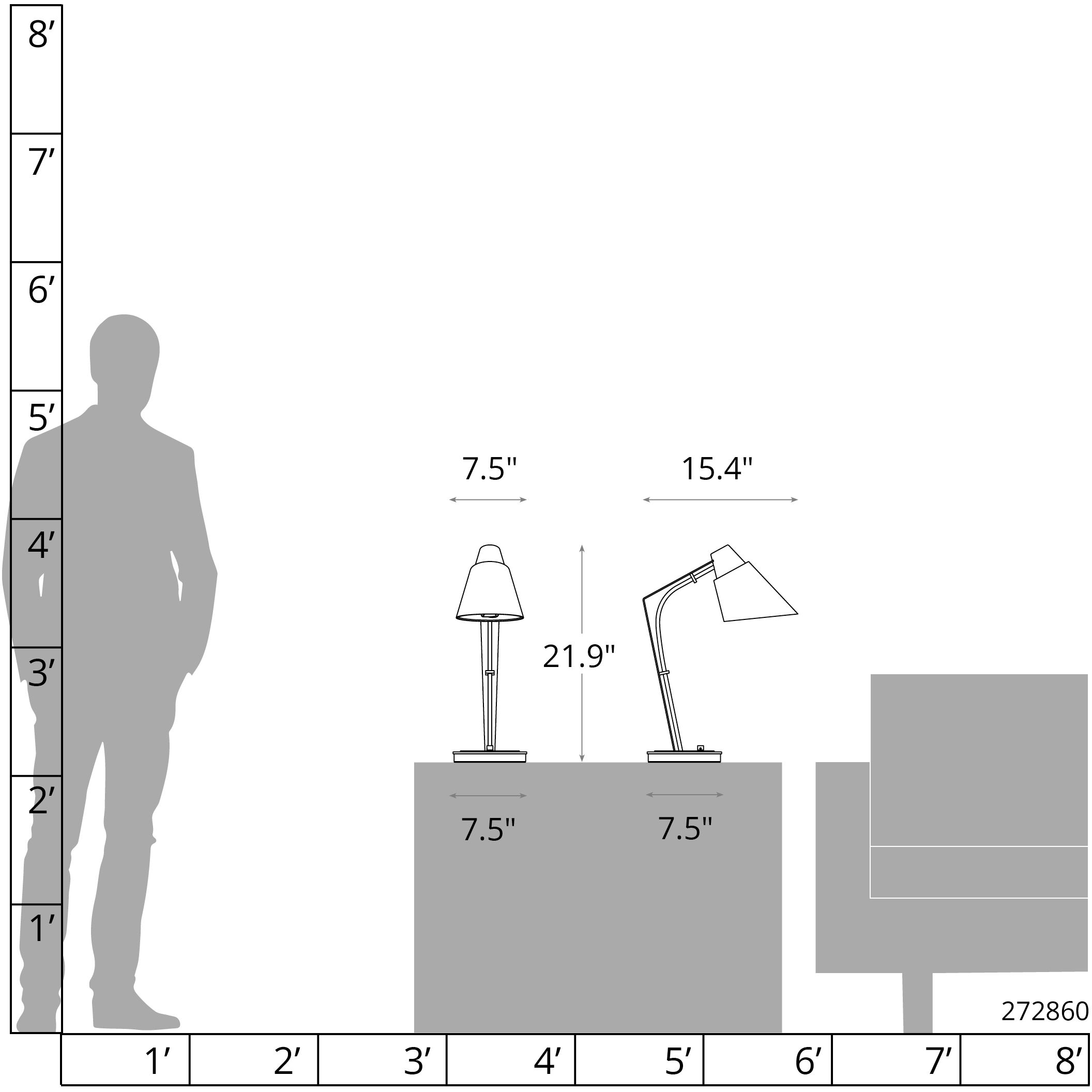 Reach 21.9 inch 100 watt Modern Brass Table Lamp Portable Light in Natural Anna