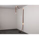 Art & Alchemy SNAPS LED 36 inch Black Floor-to-Ceiling Plug-in Lamp Ceiling Light in White Leather with Alabaster