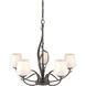 Flora 5 Light 26.7 inch Dark Smoke Chandelier Ceiling Light in Opal