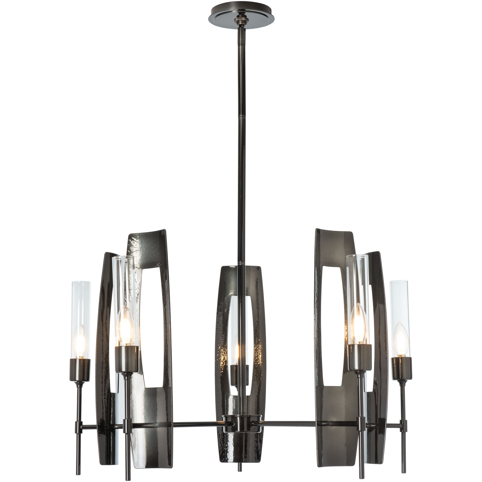 Passage 5 Light 30.3 inch Ink Circular Pendant Ceiling Light in Clear