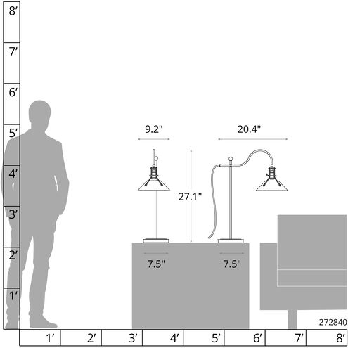 Henry 27.1 inch 60 watt Modern Brass and Modern Brass Table Lamp Portable Light
