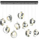 Riza 10 Light 46.7 inch Vintage Platinum Pendant Ceiling Light, Standard