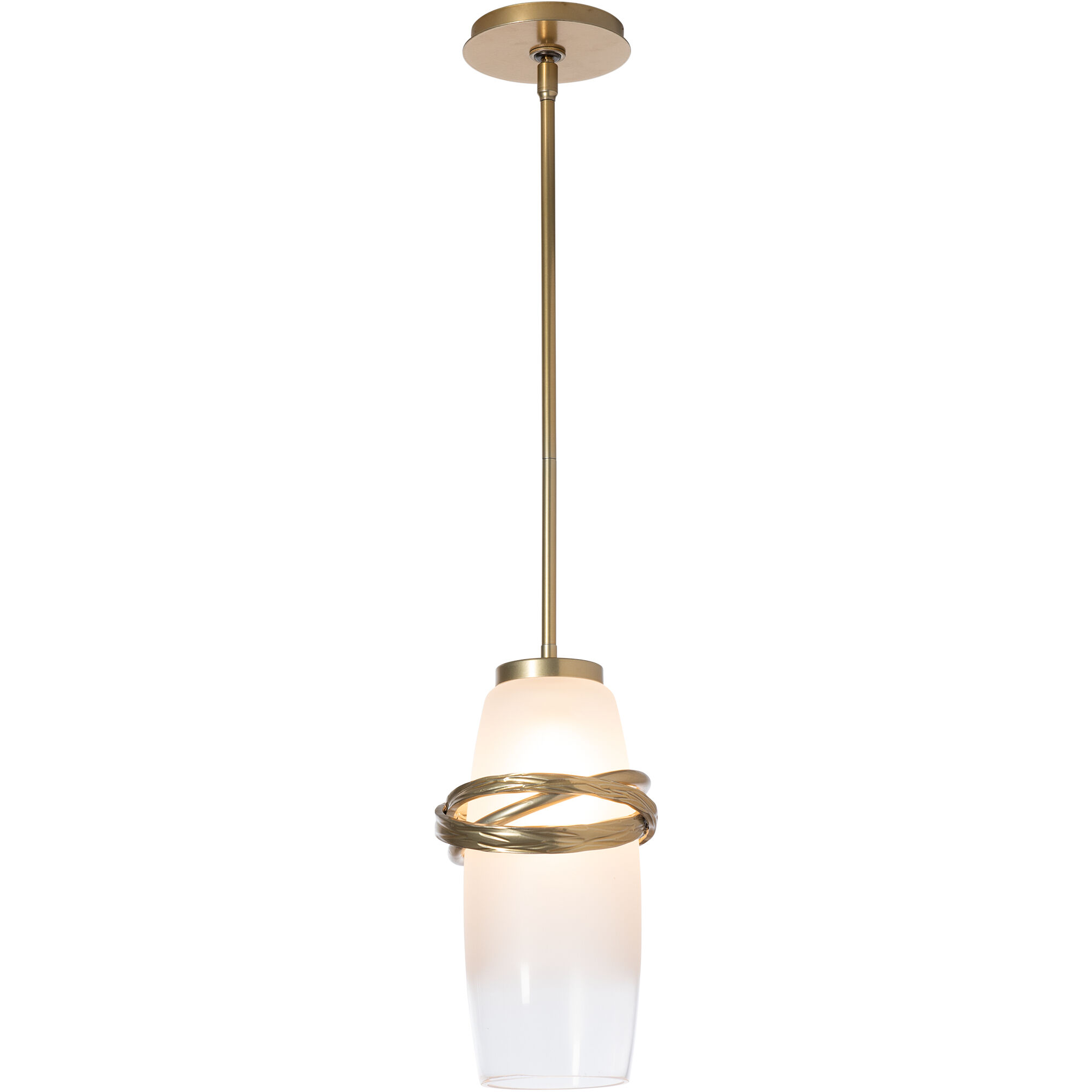 Trilogy 1 Light 7.8 inch Modern Brass Mini Pendant Ceiling Light in Frost with Clear