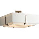 Exos 4 Light 24.6 inch Dark Smoke Semi-Flush Ceiling Light in Natural Anna, Large