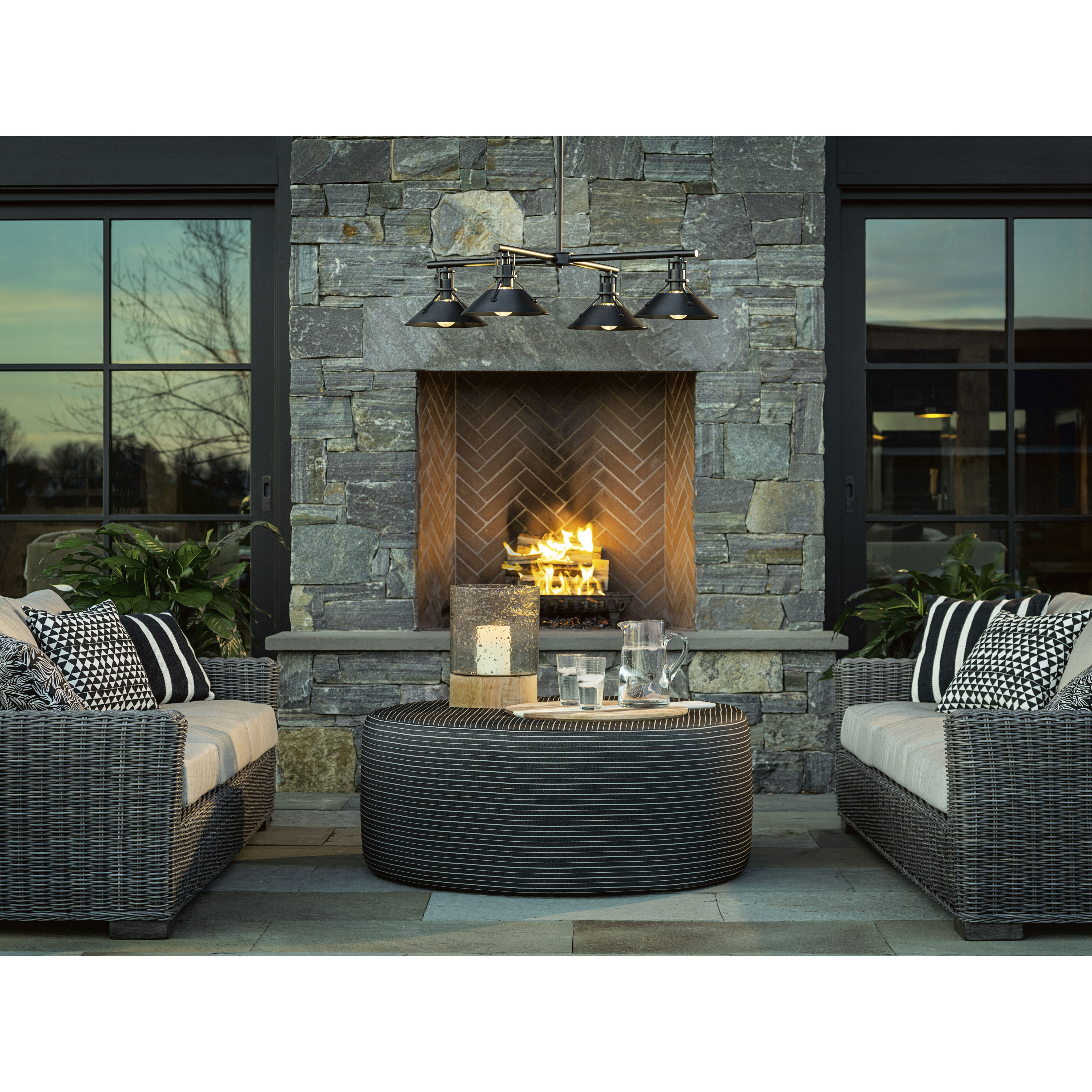 Henry 4 Light 36 inch Coastal White Outdoor Pendant