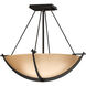Compass 3 Light 18.1 inch Oil Rubbed Bronze Semi-Flush Ceiling Light in Sand, Small