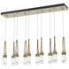 Link 10 Light 44.5 inch Modern Brass Pendant Ceiling Light, Rectangular