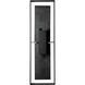 Shadow Box 2 Light 34 inch Coastal Black Outdoor Sconce, Tall