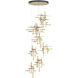 Tura 9 Light 29.6 inch Modern Brass Pendant Ceiling Light, Round
