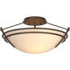 Presidio Tryne 2 Light 16.4 inch White Semi-Flush Ceiling Light in Opal, Small