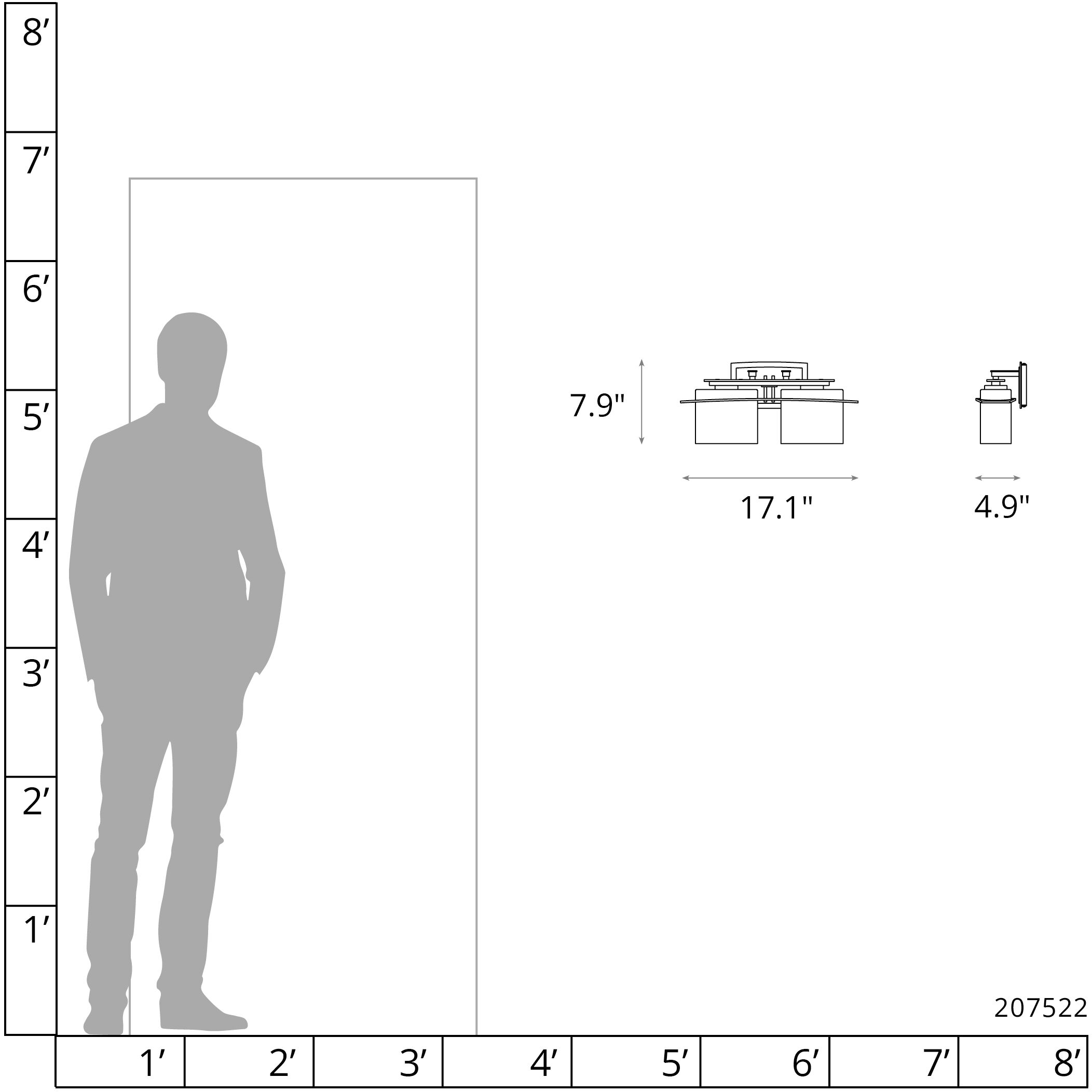 Arc Ellipse 2 Light 17.1 inch Vintage Platinum Sconce Wall Light