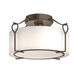 Bow 1 Light 13.2 inch Bronze Semi-Flush Ceiling Light in Opal, Medium