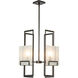 Geo 4 Light 20.9 inch Oil Rubbed Bronze Pendant Ceiling Light in Frosted