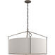 Bow 4 Light 30 inch Natural Iron Pendant Ceiling Light in Flax, Large