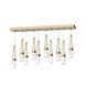 Link 10 Light 44.5 inch Soft Gold Pendant Ceiling Light in Clear with White Threading, Rectangular