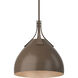 Summit 1 Light 12.8 inch White and Bronze Pendant Ceiling Light