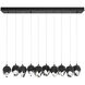 Chrysalis 10 Light 44.5 inch Black Pendant Ceiling Light in Black Crystal, Standard