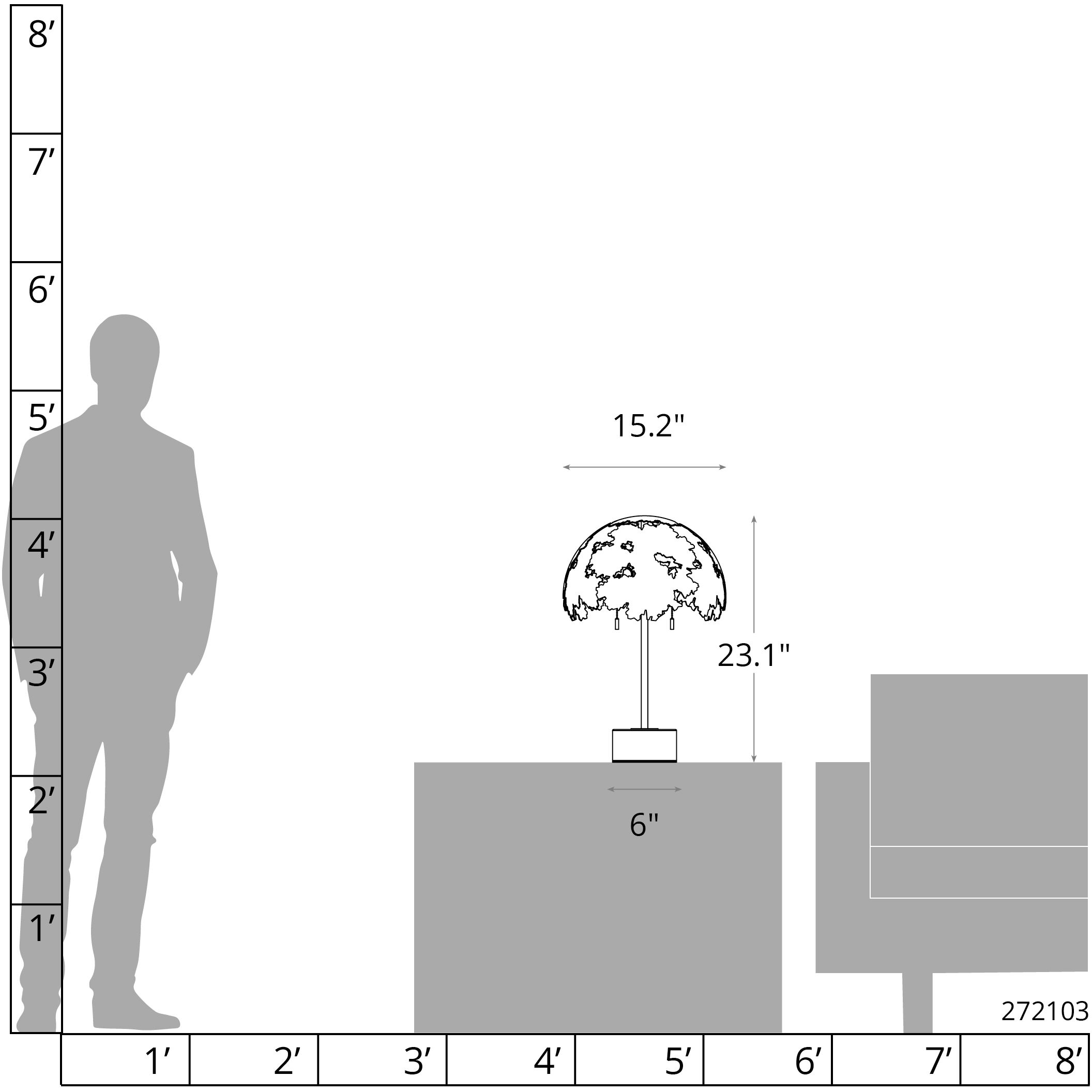 Pangea 23.1 inch 60.00 watt Ink Table Lamp Portable Light in Black Marble, Dome