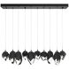 Chrysalis 10 Light 44.5 inch Ink Pendant Ceiling Light in Black Crystal, Long