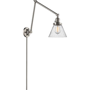 Large Cone 30 inch 60.00 watt Satin Nickel Swing Arm Wall Light, Franklin Restoration