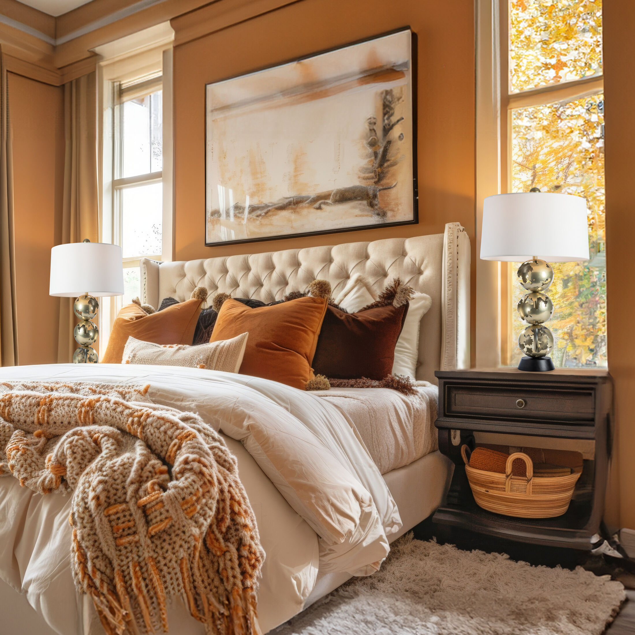 Pangea 32.6 inch 60 watt Modern Brass and Black Table Lamp Portable Light in Modern Brass/Black