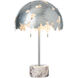 Pangea 23.1 inch 60.00 watt White Table Lamp Portable Light in Lilac Marble, Dome