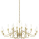 Lisse 20 Light 43.3 inch Modern Brass Chandelier Ceiling Light