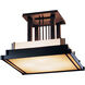 Steppe 4 Light 17.1 inch Black Semi-Flush Ceiling Light in White Art, Large