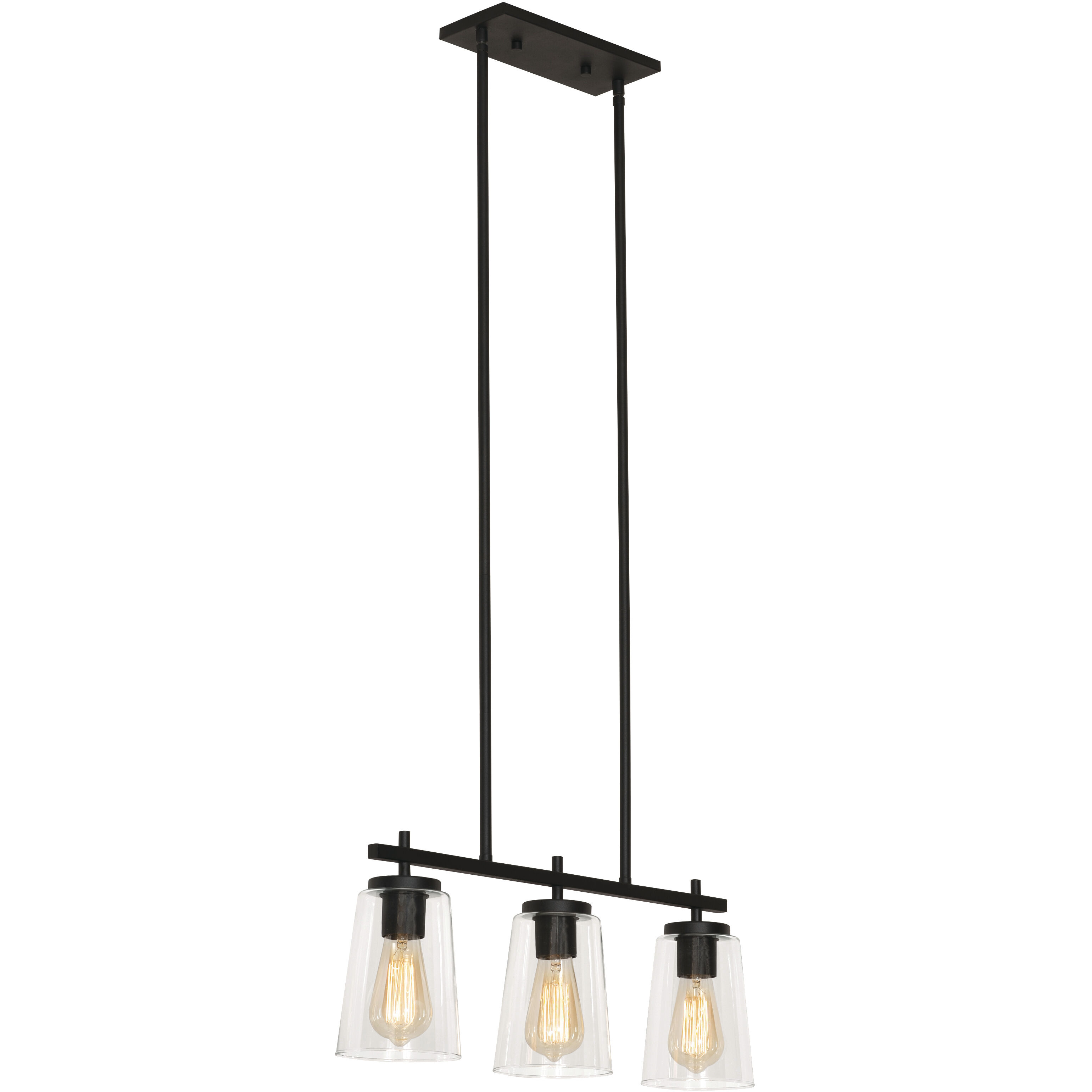 Joanna 3 Light 5 inch Textured Black Linear Pendant Ceiling Light