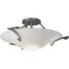 Antasia 1 Light 22.3 inch Vintage Platinum Semi-Flush Ceiling Light in Opal