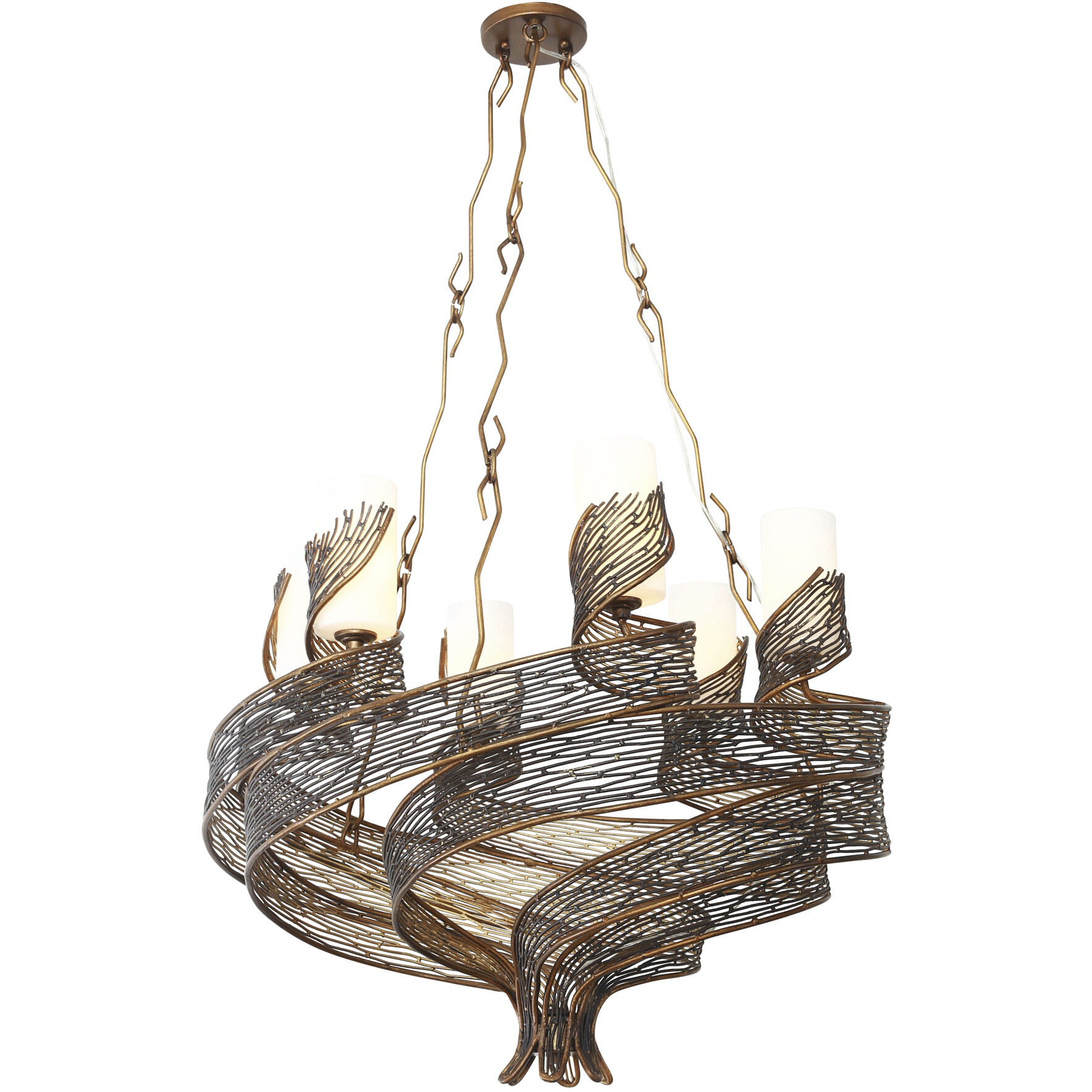 Flow 6 Light 28.5 inch Hammered Ore Chandelier Ceiling Light