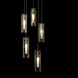 Exos Glass 5 Light 13.5 inch Modern Brass Pendant Ceiling Light in Clear