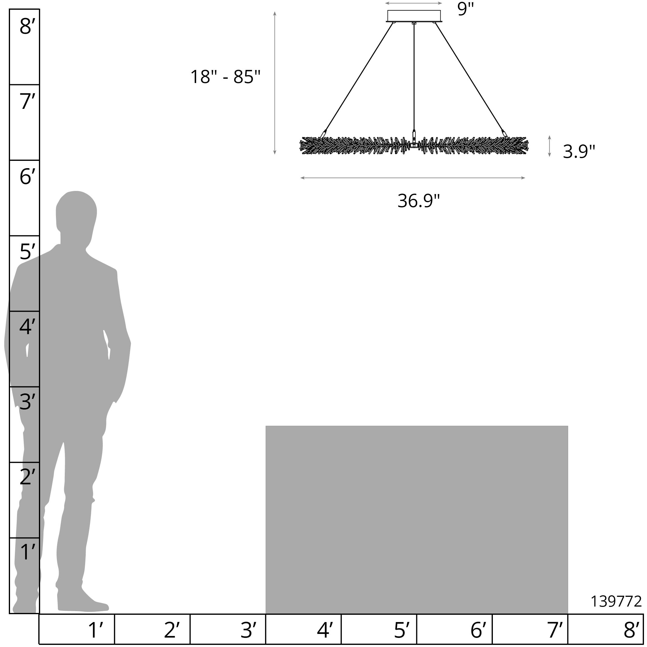 Anemone LED 36.9 inch Oil Rubbed Bronze Pendant Ceiling Light, Circular