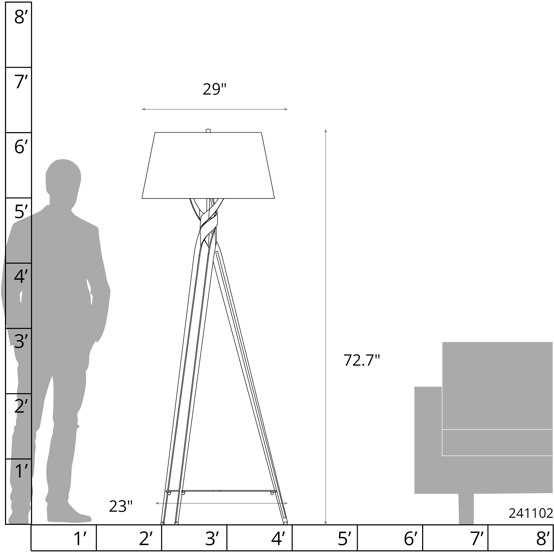 Tryst 72.7 inch 60 watt Oil Rubbed Bronze and Modern Brass Floor Lamp Portable Light in Oil Rubbed Bronze/Modern Brass